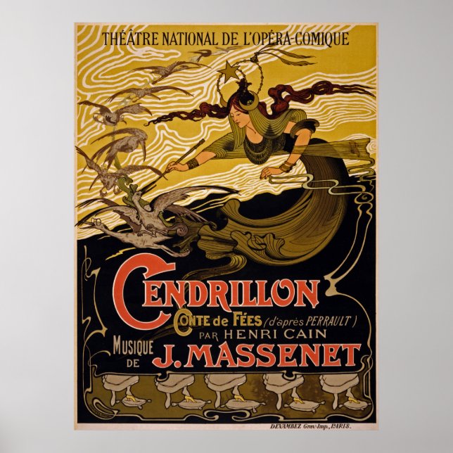 Póster Theater National De L'Opera-Comique ~ Cendrillon (Frente)