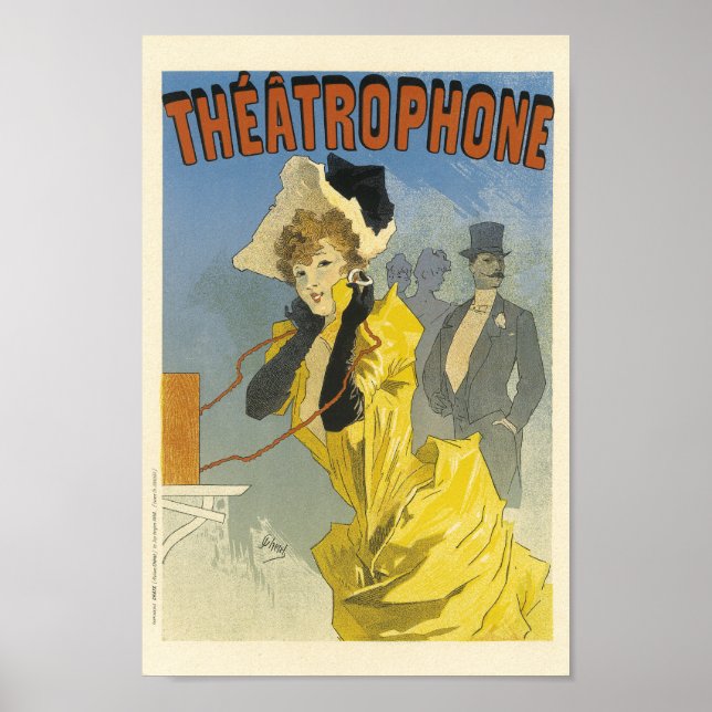 Poster Theatrophone Vintage Publicidade Francesa (Frente)