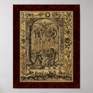 Póster Theatrum Chemicum: Ilustração 1652 da alquimia