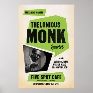 Poster Thelonious Monk - John Coltrane pôster de jazz - C
