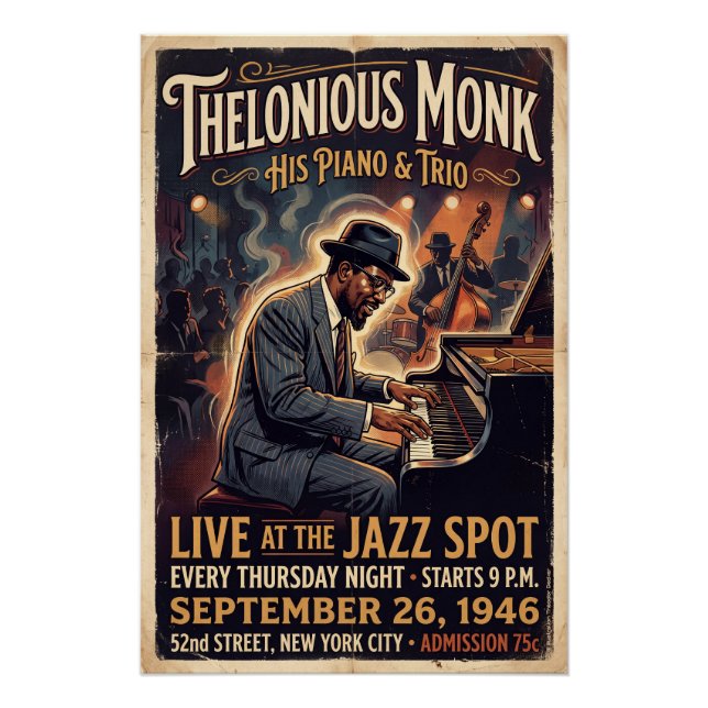 Póster Thelonious Monk – Live  (Frente)