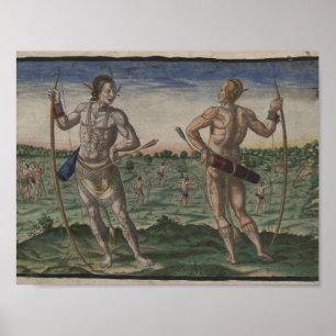 Póster Theodor de Bry, 1528-1598, nativo americano no