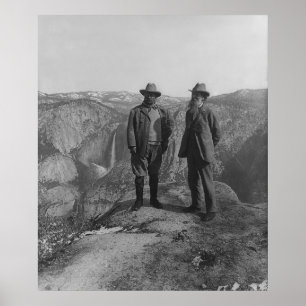Póster Theodore Roosevelt e John Muir no ponto da geleira