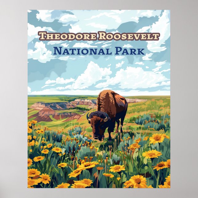 Poster Theodore Roosevelt National Park Dakota do Norte (Frente)