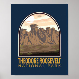 Poster Theodore Roosevelt National Park Vintage Emblem