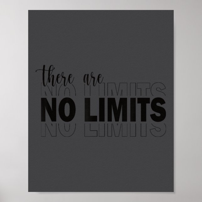 Poster There Are No Limits Mindset Motivation Black  (Frente)