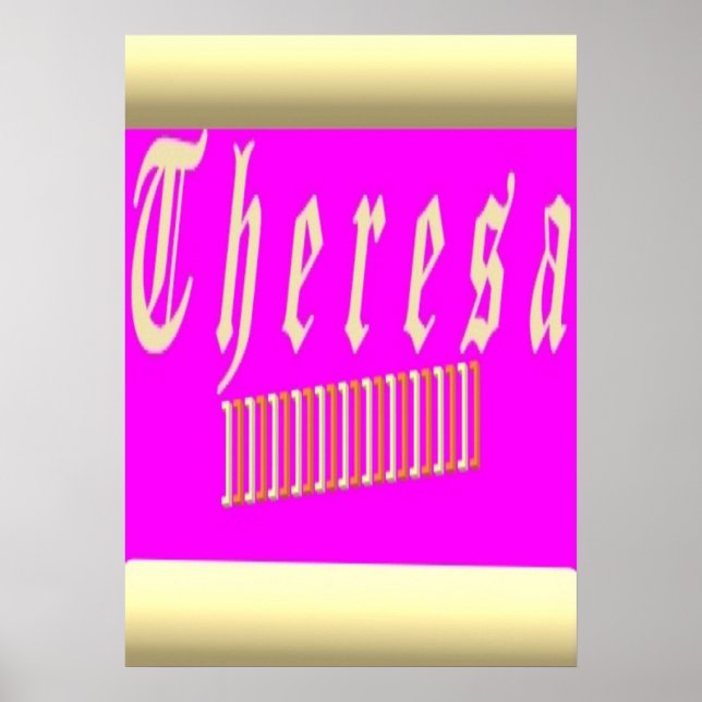 Poster Theresa design chocante rosa e ouro (Frente)