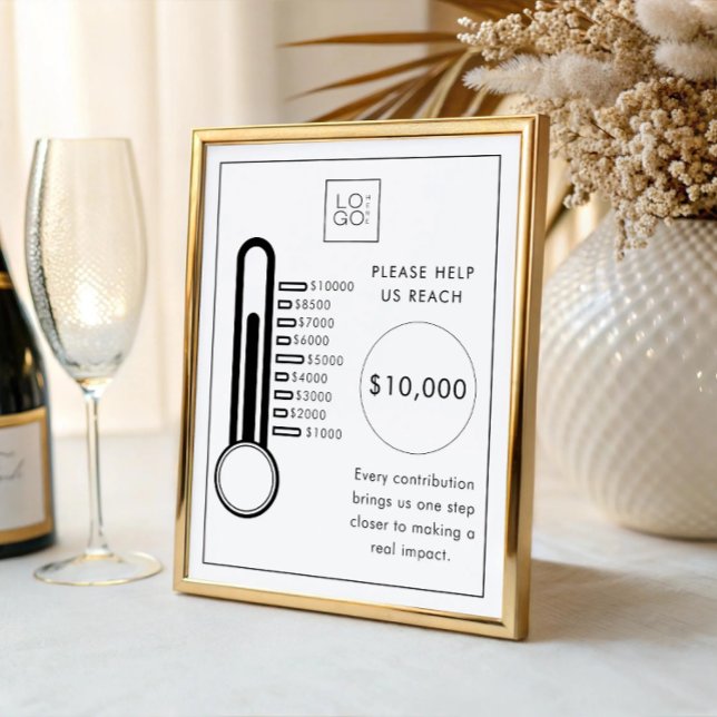 Poster Thermometer Fundraiser Donation Goal Tracker Sign (Criador carregado)