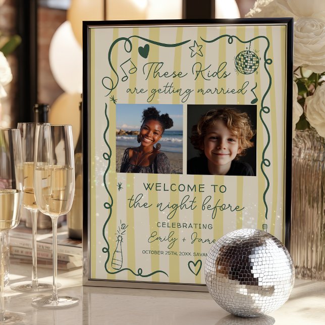 Poster These Kids Photos Rehearsal Dinner Whimsical  (These Kids Photos Rehearsal Dinner Whimsical Poster)