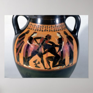 Poster Theseus que luta o Minotaur