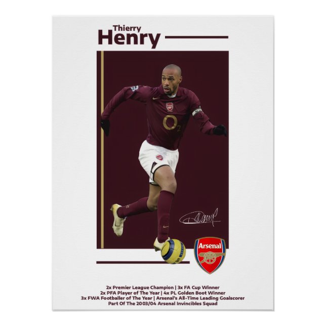 Póster Thierry Henry Arsenal Poster (Frente)