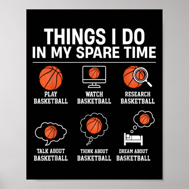 Poster Things I Do In My Spare Time - Basketball Player L (Frente)