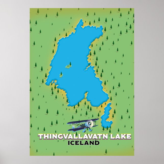 Poster Thingvallavatat lago viagem da Islândia (Frente)