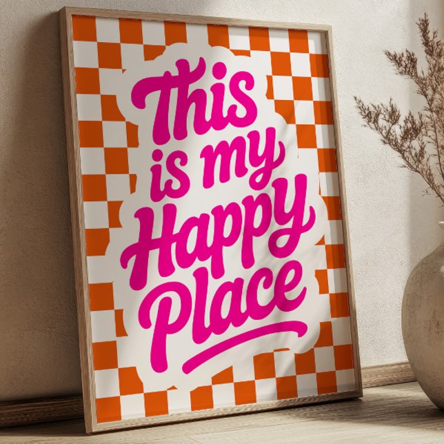 Poster This is My Happy Place Uplifting Quote Checkered  (Criador carregado)