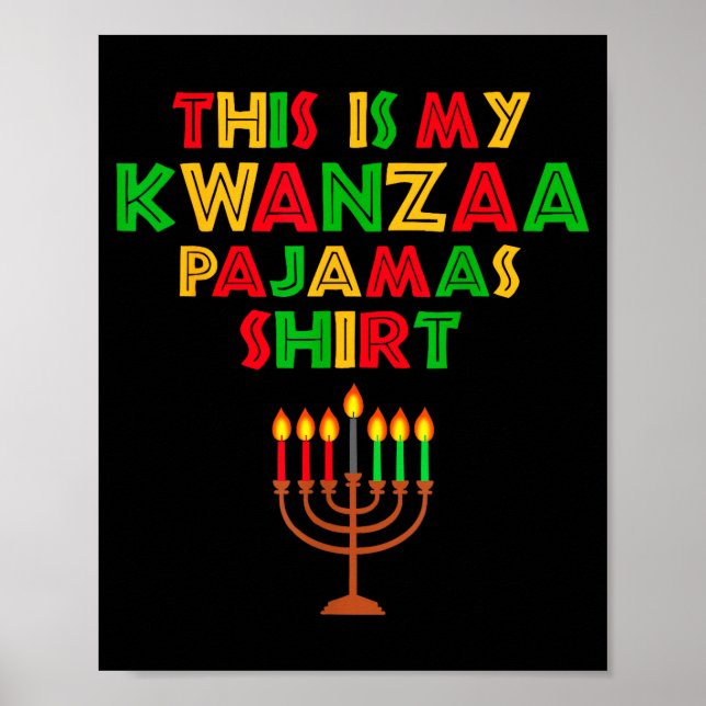 Poster This Is My Kwanzaa Pajamas Seven Principles Candle (Frente)