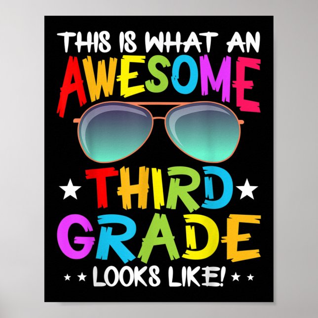 Poster This Is What An Awesome Cute Third Grade Looks Lik (Frente)