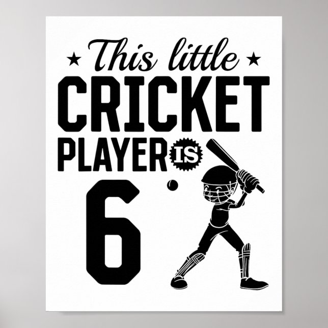 Poster This Little Cricket Player Is 6 Years Old - 6th Bi (Frente)