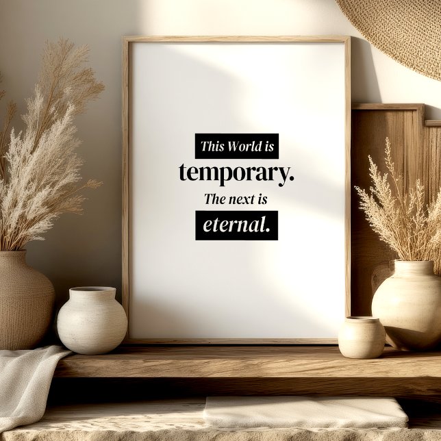 Poster This World Is Temporary – Islamic Wall Art (Criador carregado)