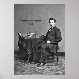 Póster Thomas Alva Edison, 1878
