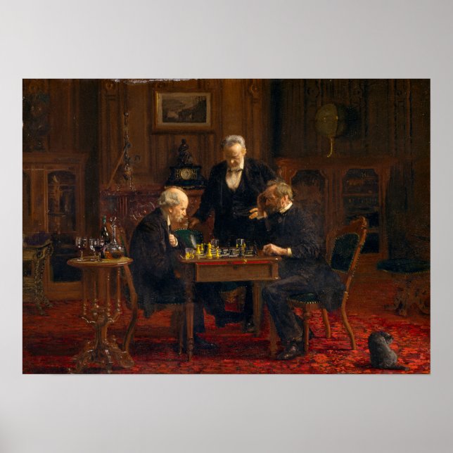 Póster Thomas Eakins, Os Jogadores De Xadrez (Frente)