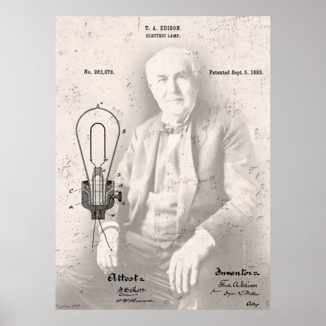 Poster THOMAS EDISON e a SUA FAMOSA PATENTE LÂMPADA (Frente)