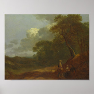 Poster Thomas Gainsborough - Paisagem arborizada com um H