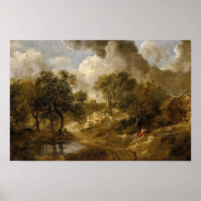 Póster Thomas Gainsborough - Paisagem em Suffolk (Frente)
