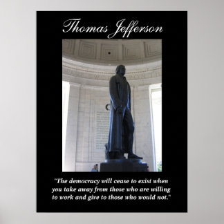 Póster Thomas Jefferson "A democracia vai parar..."
