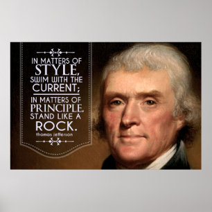 Póster Thomas Jefferson cita em questões de estilo