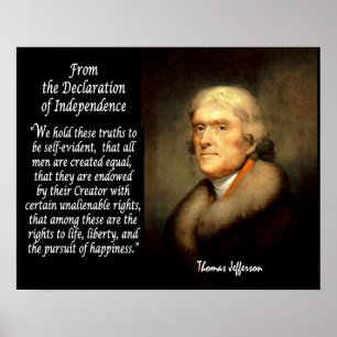 Póster Thomas Jefferson E Declaração De Independência