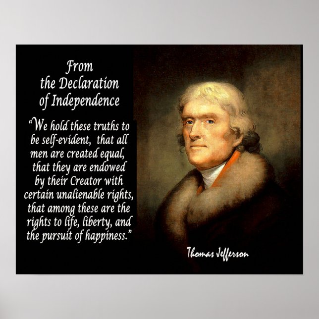 Póster Thomas Jefferson E Declaração De Independência (Frente)