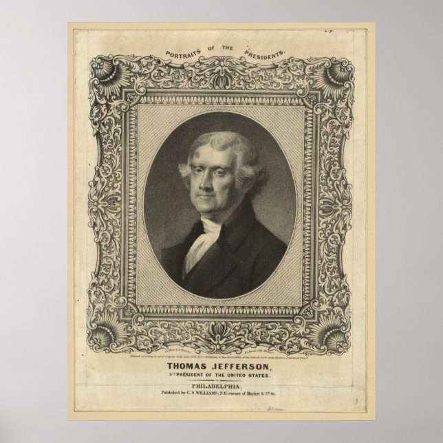 Póster THOMAS JEFFERSON Lithógrafo (Frente)