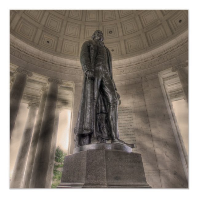 Póster Thomas Jefferson Memorial Bronze Estátua (Frente)
