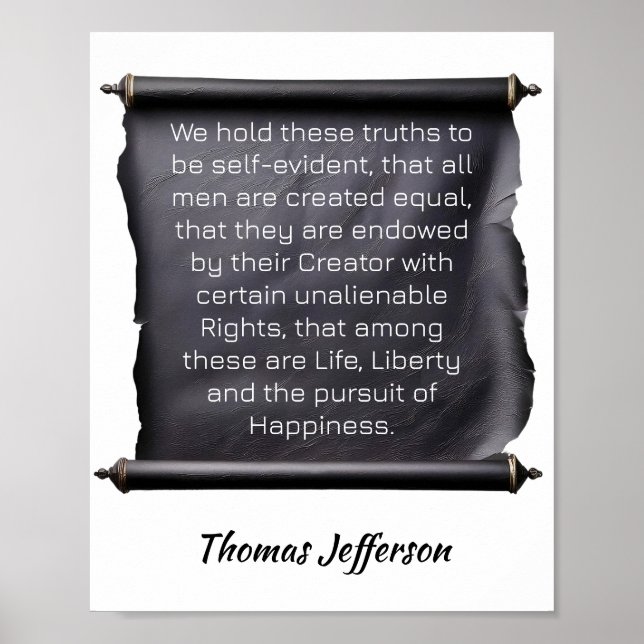 Poster Thomas Jefferson -- Nós consideramos estas verdade (Frente)