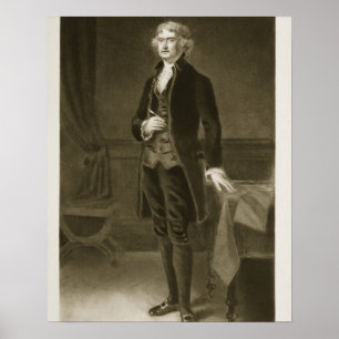 Póster Thomas Jefferson, ó presidente do Stat unido