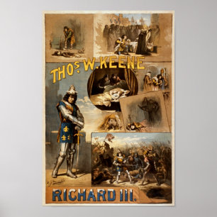 Póster Thomas Keene no Teatro Richard III Vintage