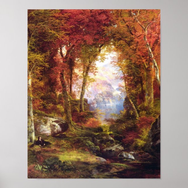 Póster Thomas Moran - Debaixo das Árvores (Frente)