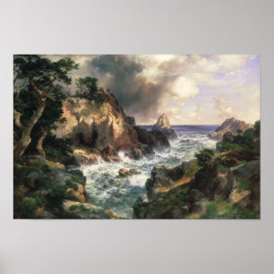 Póster Thomas Moran - ponto Lobos, Monterey, Califórnia