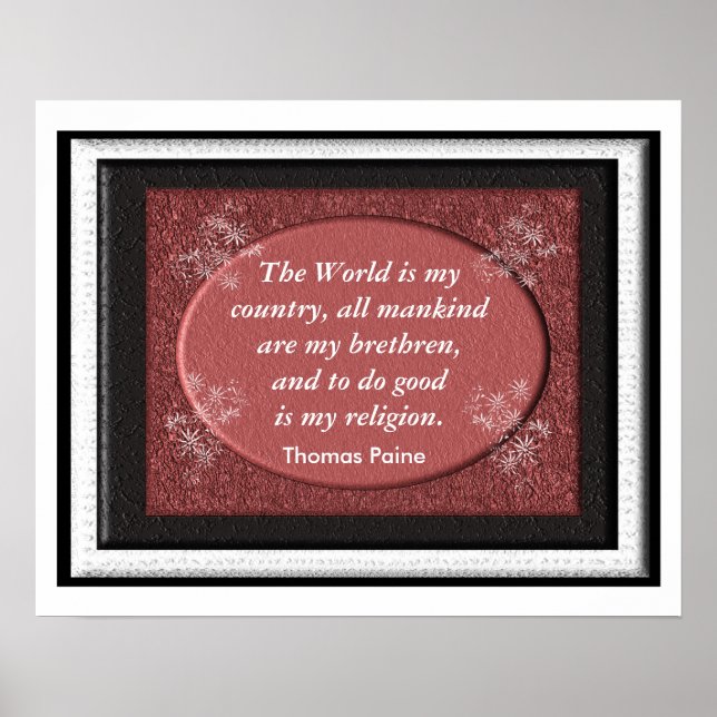 Póster Thomas Paine - Citação (Frente)