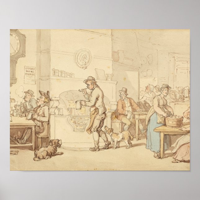 Poster Thomas Rowlandson - Interior de um Inn (Frente)