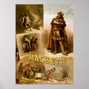Póster Thomas W. Keene no MacBeth de William Shakespeare