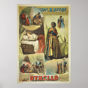 Póster Thomas W. Keene no Othello de William Shakespeare