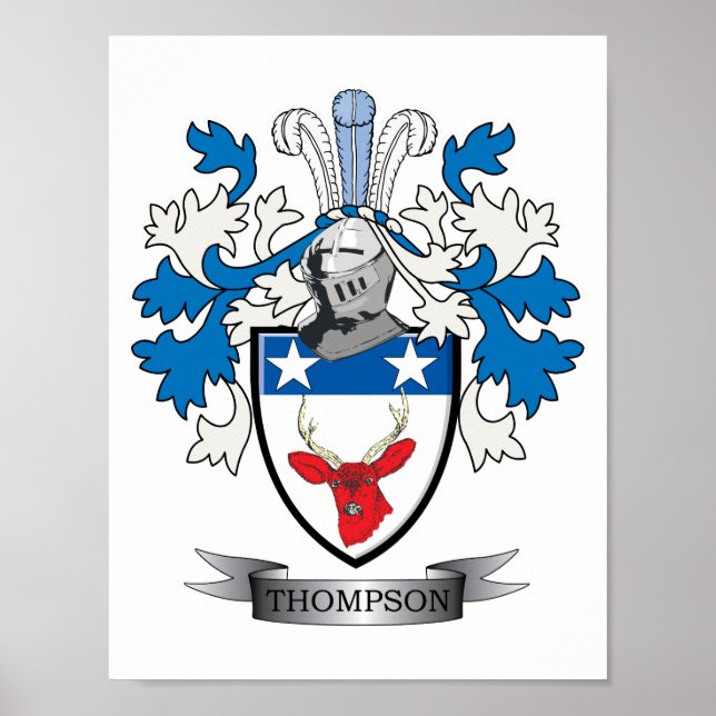 Póster Thompson Family Crest Casaco de Armas (Frente)
