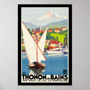 Póster Thonon Les Bains French Viagem Europe