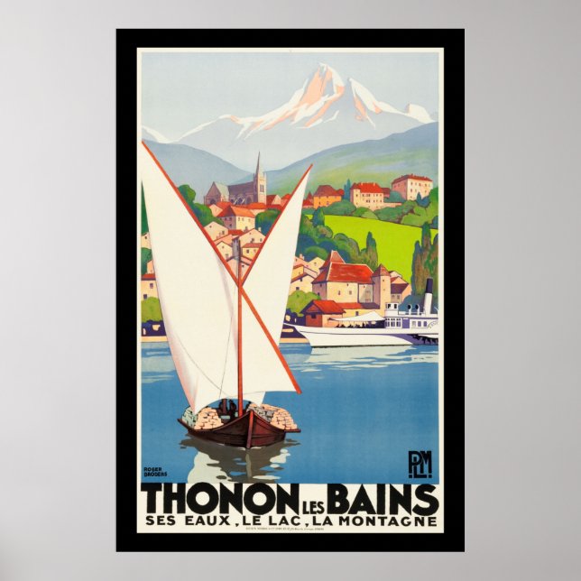 Póster Thonon Les Bains French Viagem Europe (Frente)