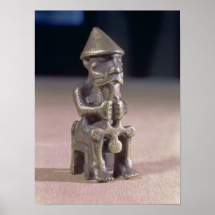 Póster Thor com um martelo, estatuto encontrado na Islând