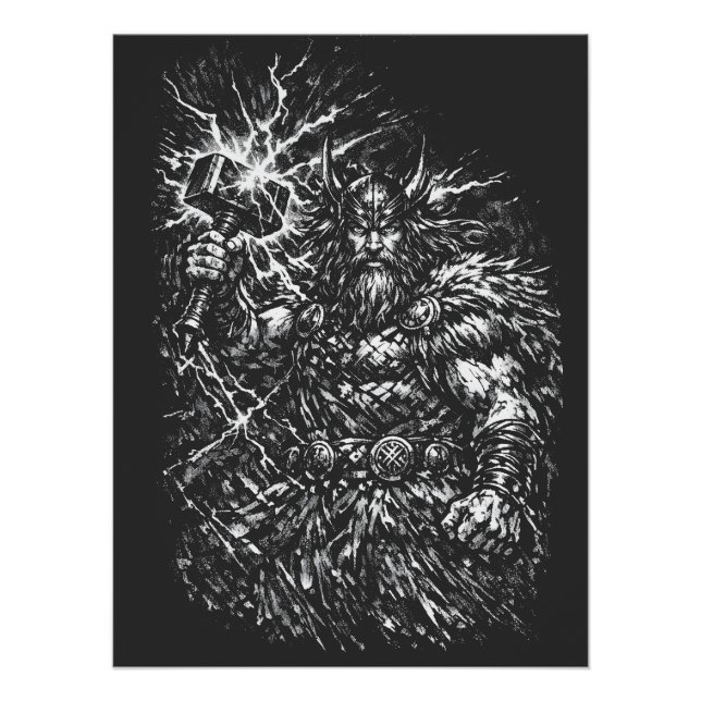 Póster Thor — Deus do Trovão Castigado pela Tempestade (Frente)
