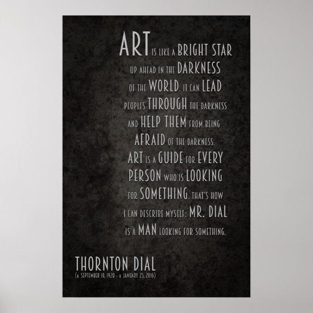 Póster Thornton Dial Inspirational Cote sobre Arte (Frente)