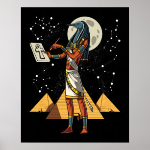 Poster Thoth Egyptian God Ancient Pyramids Mythology