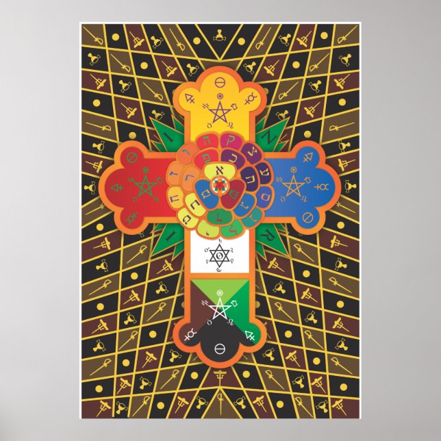 Póster "Thoth Tarot" Rosa Cross Lamen (Frente)